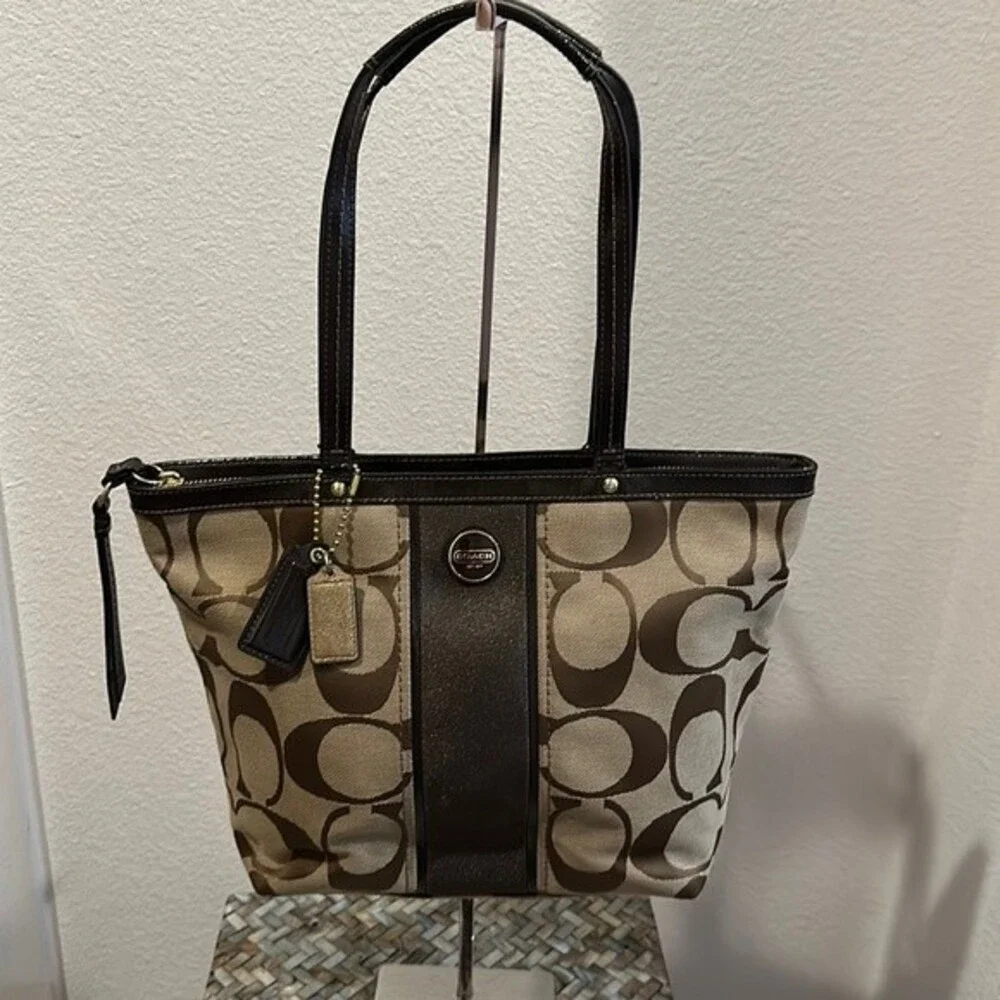 Coach Signature Stripe Tote